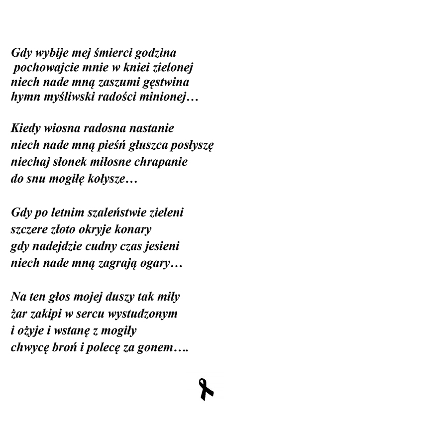 Pogrzeb Jana Gralaka ogłoszenie